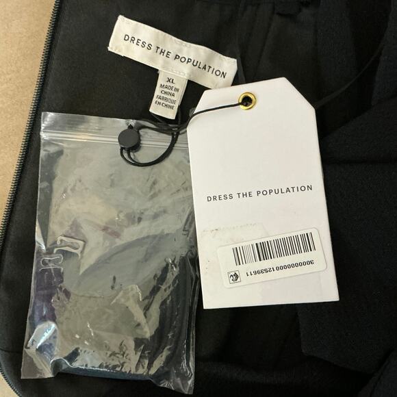 Dress the Population Off the Shoulder Midi Sheath Cocktail Dress Black Size XL - Picture 9 of 11
